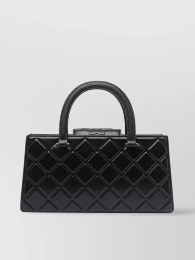 TORY BURCH QUILTED RECTANGULAR CROSS-BODY BAG WITH TOP HANDLE