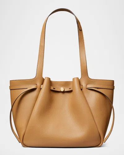 TORY BURCH ROMY PEBBLED LEATHER TOTE BAG