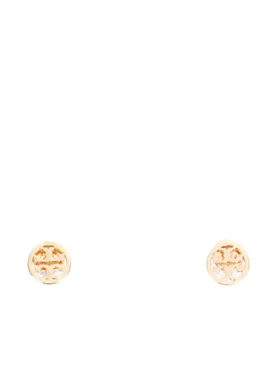 TORY BURCH ROUNDED LOGO-PLAQUE EARRINGS