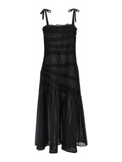 TORY BURCH VESTIDO MIDI - NEGRO