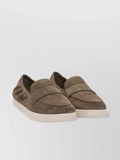 TORY BURCH SLIP-ON LOAFERS WITH SUEDE FINISH AND RUBBER SOLE