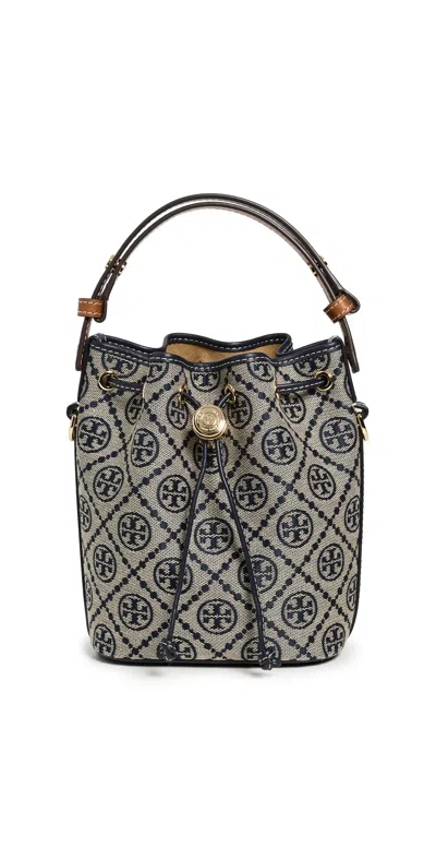 TORY BURCH T MONOGRAM MINI BUCKET BAG TORY NAVY