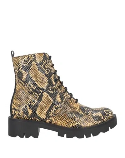 TOSCA BLU TOSCA BLU WOMAN ANKLE BOOTS YELLOW SIZE 6 TEXTILE FIBERS