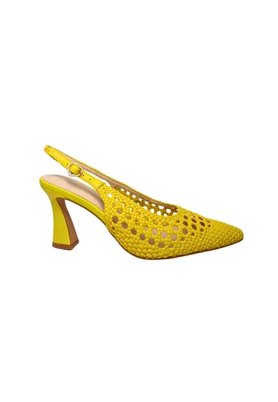 TOSCA BLU WOMEN'S SHOES TOSCA BLU ERICA SANDER WITH HEEL, CHANEL MODEL IN WOVEN LEATHER, CLOSURE WITH ANKLE ST