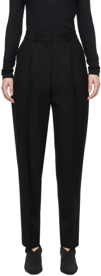 TOTÊME BLACK SINGLE-PLEAT TROUSERS