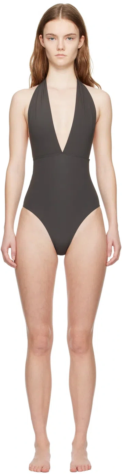 TOTÊME BROWN HALTERNECK SWIMSUIT