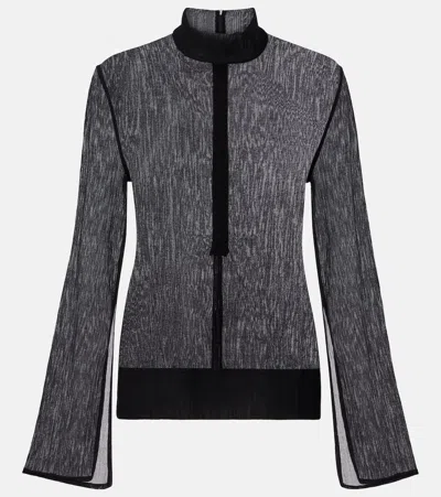 TOTÊME COTTON AND SILK TURTLENECK TOP