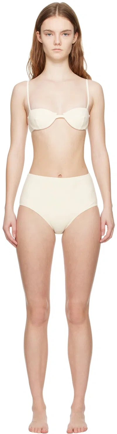 TOTÊME OFF WHITE SWEETHEART NECK BIKINI