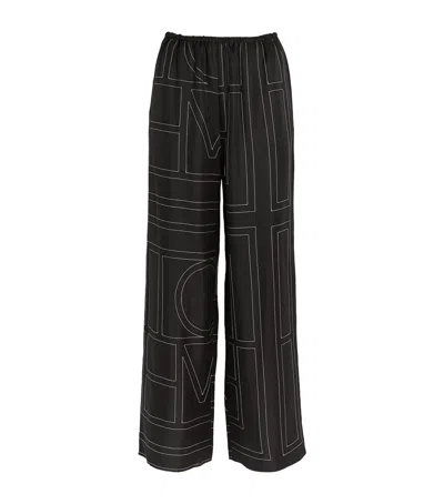 TOTÊME SILK MONOGRAM TROUSERS