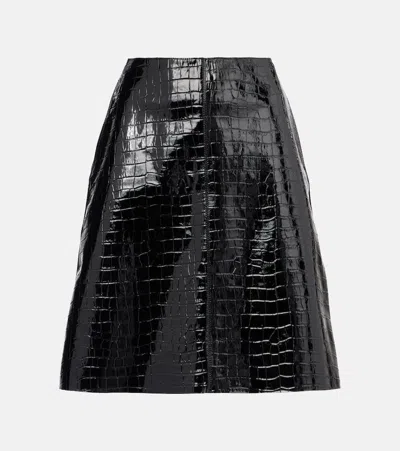 TOTÊME CROC-EFFECT LEATHER MINISKIRT