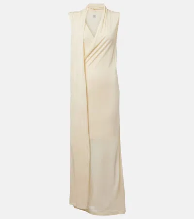 TOTÊME DRAPED SCARF-DETAIL JERSEY WRAP DRESS