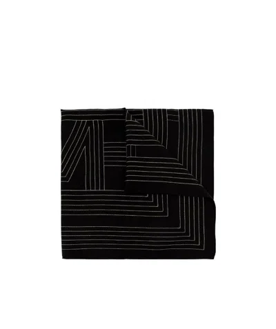 TOTÊME TOTÊME LOGO EMBROIDERED STRIPE SCARF