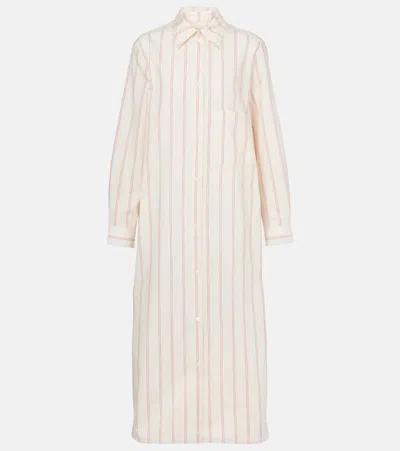TOTÊME STRIPED COTTON AND SILK SHIRT DRESS