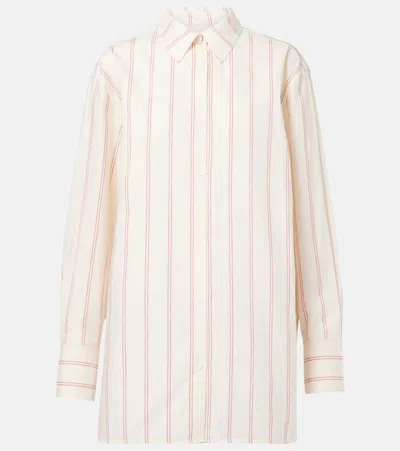 TOTÊME STRIPED OVERSIZED COTTON AND SILK SHIRT
