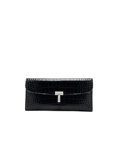 TOTÊME T-LOCK CROCODILE-EMBOSSED WALLET