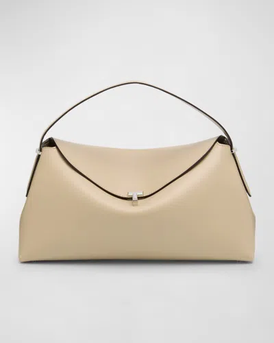 TOTÊME T-LOCK LEATHER TOP-HANDLE BAG