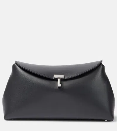 TOTÊME T-LOCK SMALL LEATHER CLUTCH