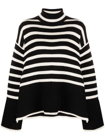 TOTÊME TOTÊME STRIPED WOOL TURTLE-NECK SWEATER