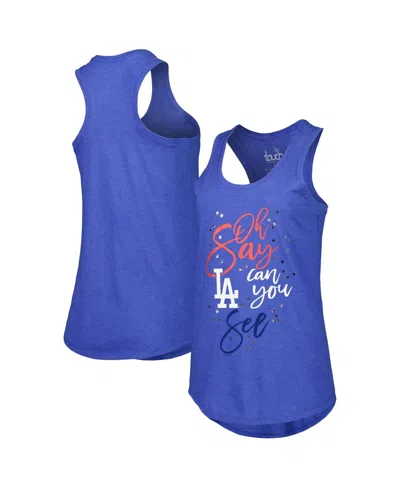 TOUCHÉ WOMEN'S TOUCH ROYAL LOS ANGELES DODGERS AMERICANA TRI-BLEND RACERBACK TANK TOP