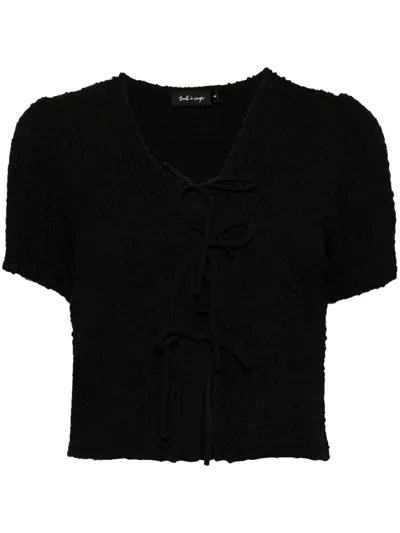 TOUT A COUP TEXTURED FRONT-TIE T-SHIRT