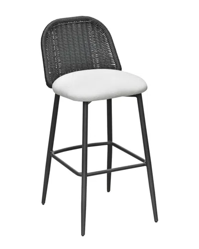 TOV FURNITURE TOV FURNITURE ALEXA RATTAN PERFORMANCE FABRIC BARSTOOL