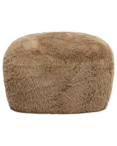 TOV FURNITURE TOV FURNITURE BRITT VEGAN SHEARLING OTTOMAN