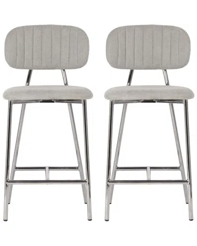 TOV FURNITURE TOV FURNITURE SET OF 2 ARIANA GREY COUNTER STOOLS