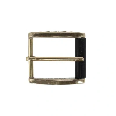TRAFALGAR TRAFALGAR 35MM ITALIAN SIDE DETAILED SOLID BRASS WITH BLACK STAG HORN ROLLER HARNESS BELT BUCKLE