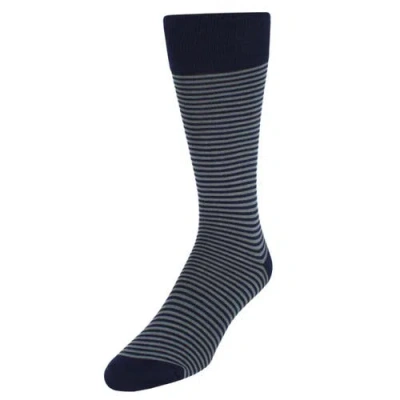 TRAFALGAR TRAFALGAR CARVEL STRIPED PATTERN MID-CALF PIMA COTTON SOCKS