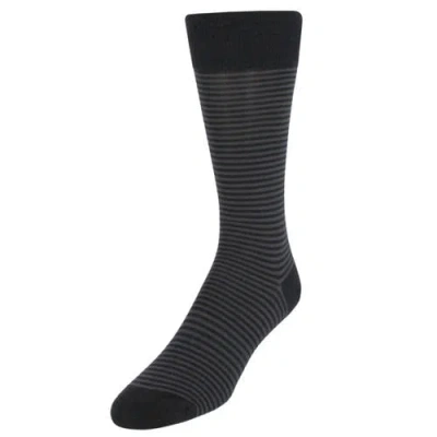 TRAFALGAR TRAFALGAR CARVEL STRIPED PATTERN MID-CALF PIMA COTTON SOCKS