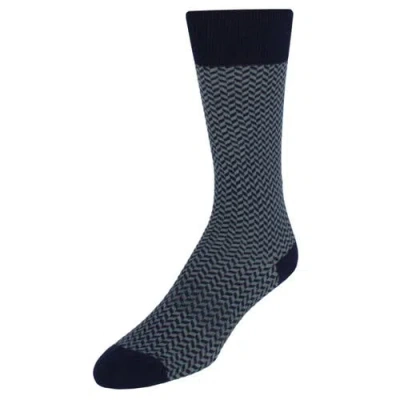 TRAFALGAR TRAFALGAR HOLDEN HERRINGBONE MID-CALF PIMA COTTON SOCKS