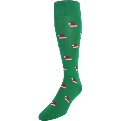 TRAFALGAR TRAFALGAR KRINGLE SANTA HAT OVER THE CALF CHRISTMAS MERCERIZED COTTON SOCKS