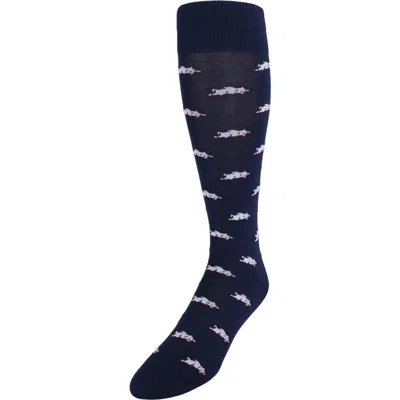 TRAFALGAR TRAFALGAR PENELOPE'S FLYING PIGS OVER THE CALF MERCERIZED COTTON NOVELTY SOCKS