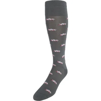 TRAFALGAR TRAFALGAR PENELOPE'S FLYING PIGS OVER THE CALF MERCERIZED COTTON NOVELTY SOCKS