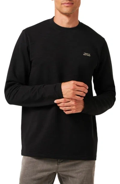 TRAVISMATHEW TRAVISMATHEW MAN ABOUT TOWN LONG SLEEVE LOGO EMBROIDERED T-SHIRT