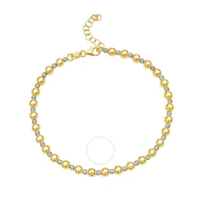 TRESORRA TRESORRA 14K YELLOW & WHITE GOLD BEAD BRACELET