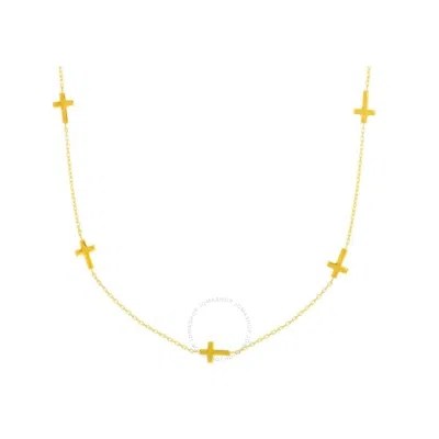 TRESORRA TRESORRA 14K YELLOW GOLD CROSS STATION NECKLACE
