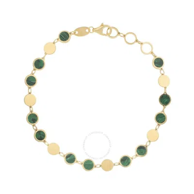 TRESORRA TRESORRA 14K YELLOW GOLD MALACHITE GEOMETRIC MIRROR BRACELET