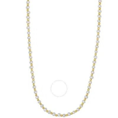 TRESORRA TRESORRA 14K YELLOW GOLD PEARL BEAD NECKLACE