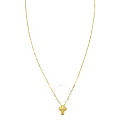 TRESORRA TRESORRA 14K YELLOW GOLD PUFFED MINI CROSS PENDANT