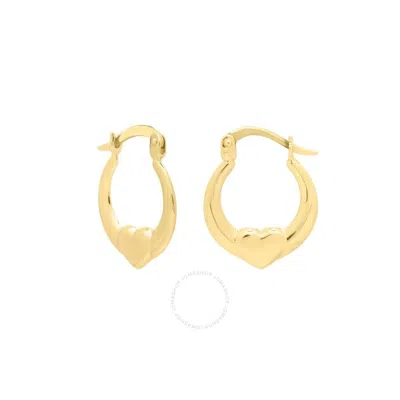TRESORRA TRESORRA 14K YELLOW GOLD SMALL HEART HOOP EARRINGS