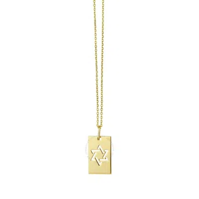 TRESORRA TRESORRA 14K YELLOW GOLD STAR OF DAVID TAG NECKLACE