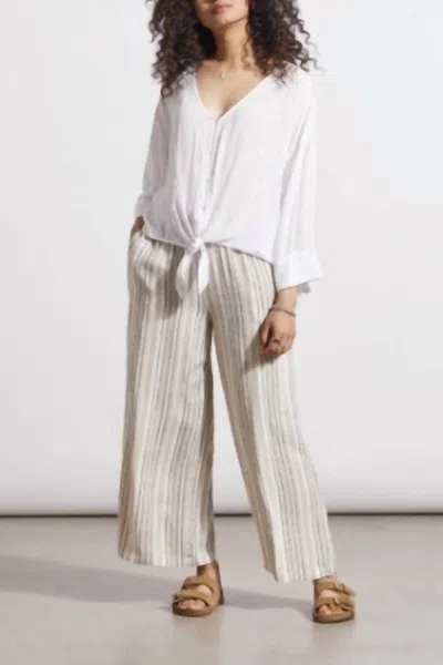 TRIBAL EMBROIDERED PALM TREE BLOUSE IN IVORY