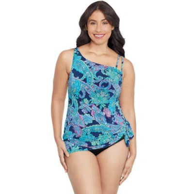 TRIMSHAPER TRIMSHAPER BRIANNA ADJUSTABLE SIDE-TIE COVERAGE SWIMDRESS