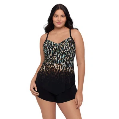 TRIMSHAPER TRIMSHAPER HANK HANDKERCHIEF PLUS SIZE TANKINI SWIMSUIT TOP
