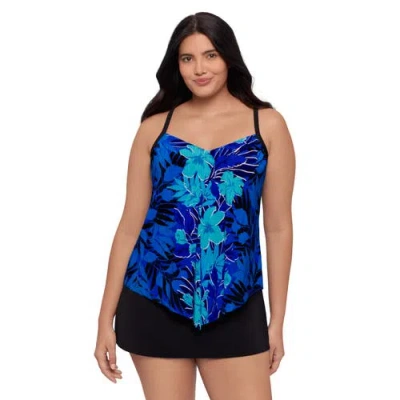 TRIMSHAPER TRIMSHAPER HANK HANDKERCHIEF PLUS SIZE TANKINI SWIMSUIT TOP