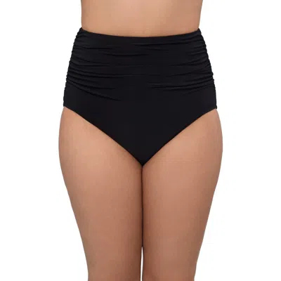 TRIMSHAPER TRIMSHAPER HIGH WAIST SHIRRED PLUS SIZE CONTROL SWIM BRIEF