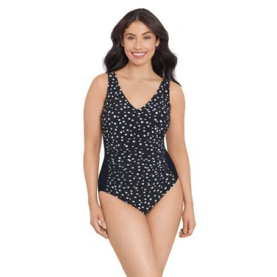 TRIMSHAPER TRIMSHAPER JEAN RUCHING ONE-PIECE CONTROL SWIMSUIT