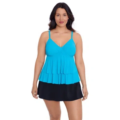 TRIMSHAPER TRIMSHAPER LEONA V-NECKLINE TANKINI SWIMSUIT TOP