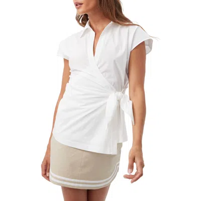 TRINA TURK TRINA TURK AVANT POPLIN WRAP TOP